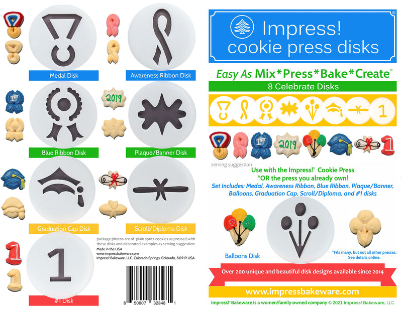 Impress! Cookie Press Disks Thanksgiving 8 Disk Set for Cookie Presses