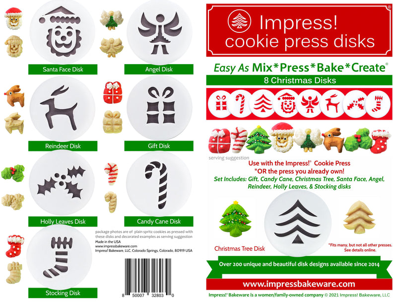 COOKIE PRESS DISK SET CHRISTMAS - Big Plate Restaurant Supply