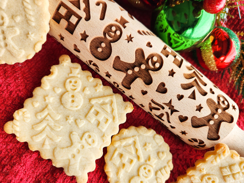 Gingerbread Cookies Made with an Embossed Rolling Pin – creative cookie  press