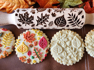 Fall Leaves Large Designs Embossed Rolling Pin