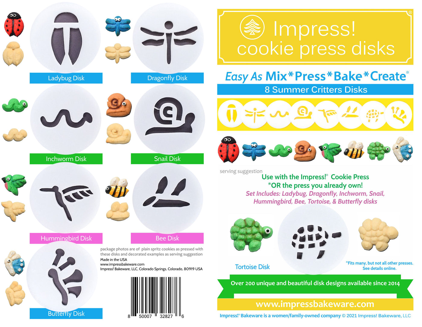Impress Bakeware Impress! Metal Cookie Press and 12 Shape Disks
